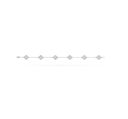 [Royal Top]CLOVER 6 MOTIF SILVER DIAMOND BRACELET