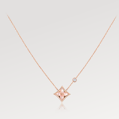 [Royal Top]STAR PINK MOP 1 DIAMOND PINK GOLD NECKLACE