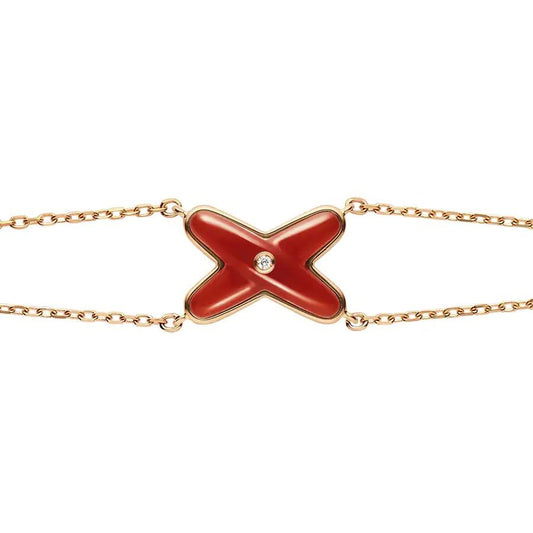 [Royal Top]JEUX BRACELET CARNELIAN PINK GOLD 1 DIAMOND