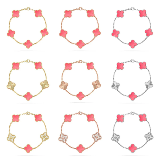 [Royal Top] CLOVER 5 MOTIFS  PINK MOP BRACELET COLLECTION