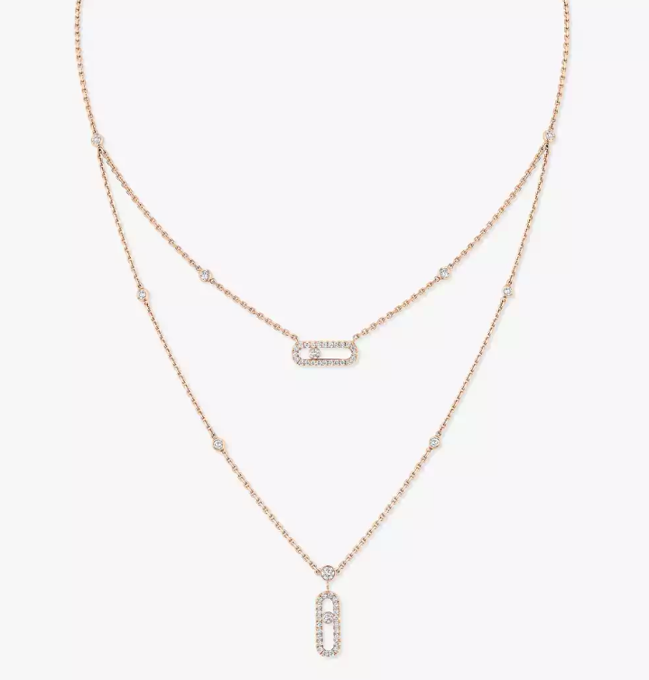 [Royal Top] MS Double-Circle Full-Diamond Necklace
