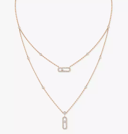 [Royal Top] MS Double-Circle Full-Diamond Necklace