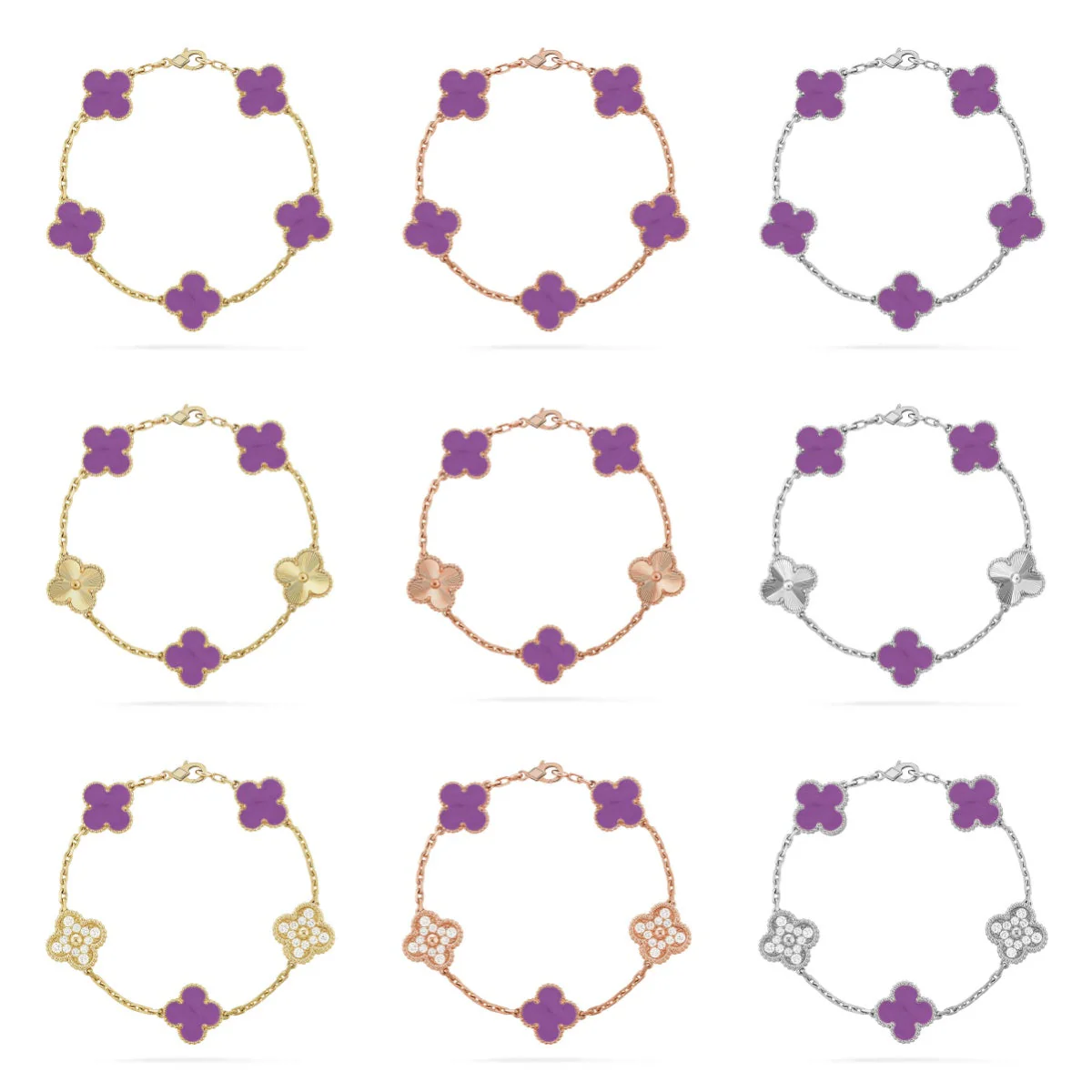 [Royal Top] CLOVER 5 MOTIF VIOLET BRACELET COLLECTION