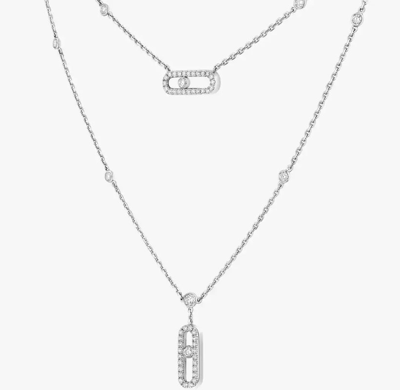 [Royal Top] MS Double-Circle Full-Diamond Necklace