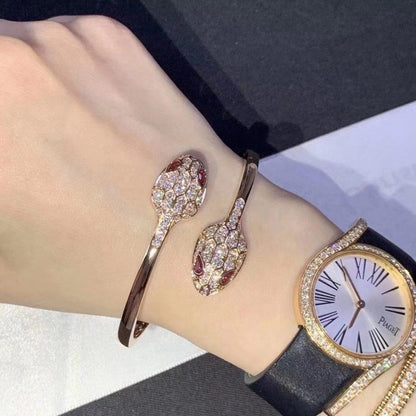 [Royal Top]SERPENTI BRACELET PINK GOLD DIAMOND DOUBLE SNAKE