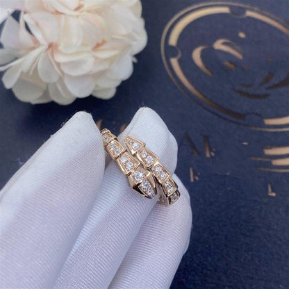 [Royal Top]SERPENTI RING PINK GOLD DIAMOND PAVED 4MM