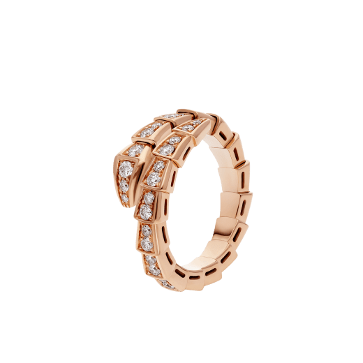 [Royal Top]SERPENTI RING PINK GOLD DIAMOND PAVED 4MM