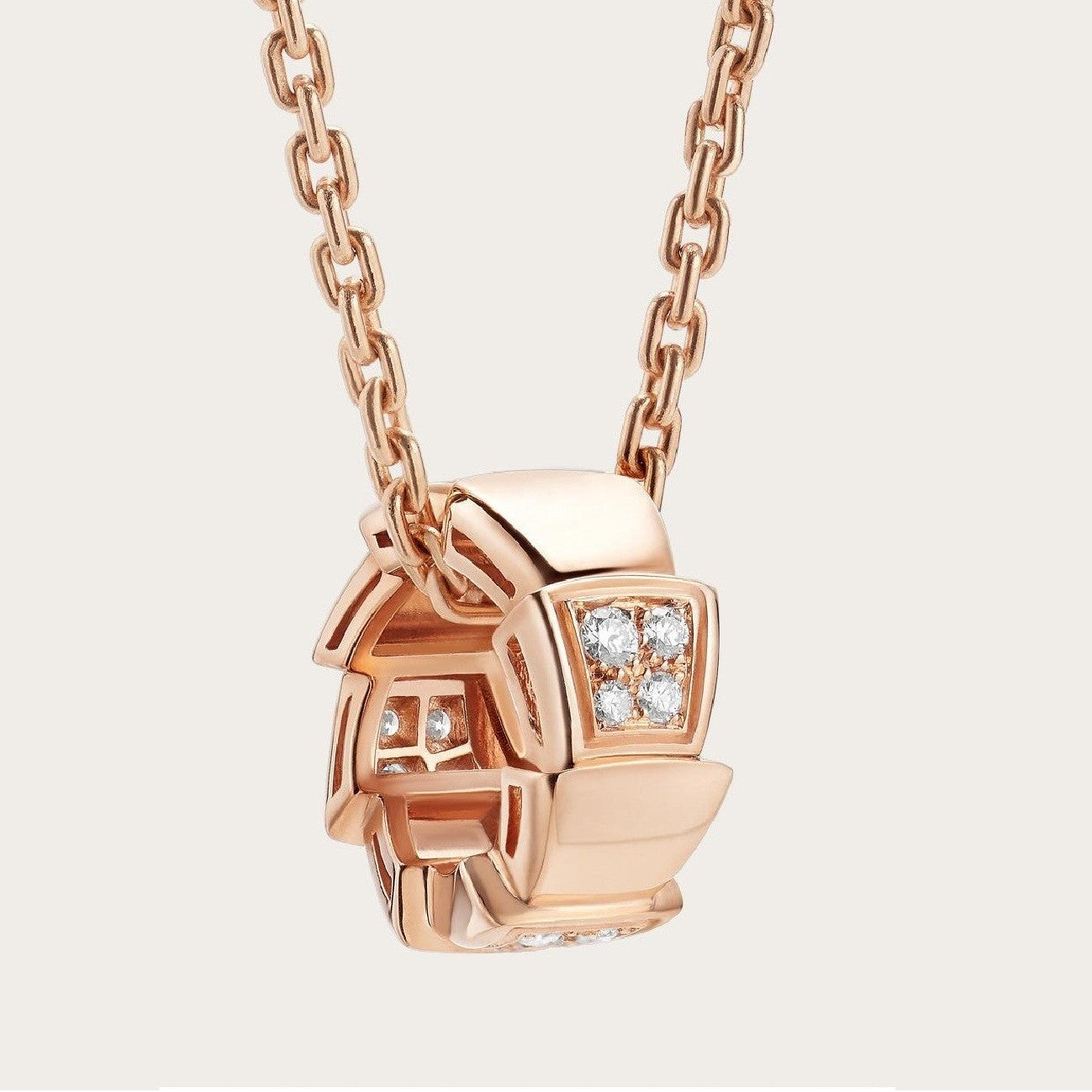 [Royal Top]SERPENTI PEDANT DIAMOND PINK GOLD NECKLACE