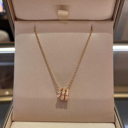 [Royal Top]SERPENTI PINK GOLD NECKLACE DOUBLE RING DIAMOND