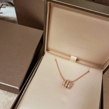 [Royal Top]SERPENTI PINK GOLD NECKLACE DOUBLE RING DIAMOND