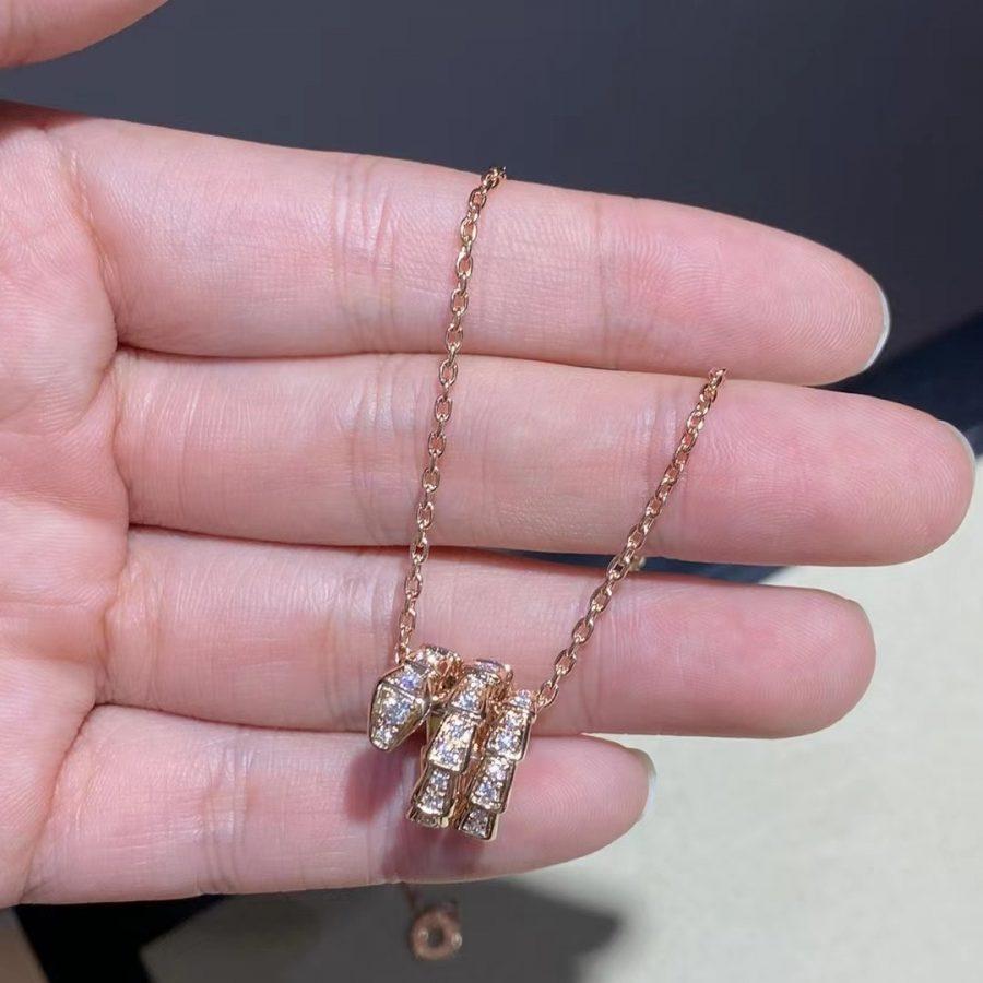 [Royal Top]SERPENTI PINK GOLD NECKLACE DOUBLE RING DIAMOND