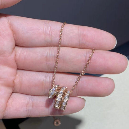 [Royal Top]SERPENTI PINK GOLD NECKLACE DOUBLE RING DIAMOND