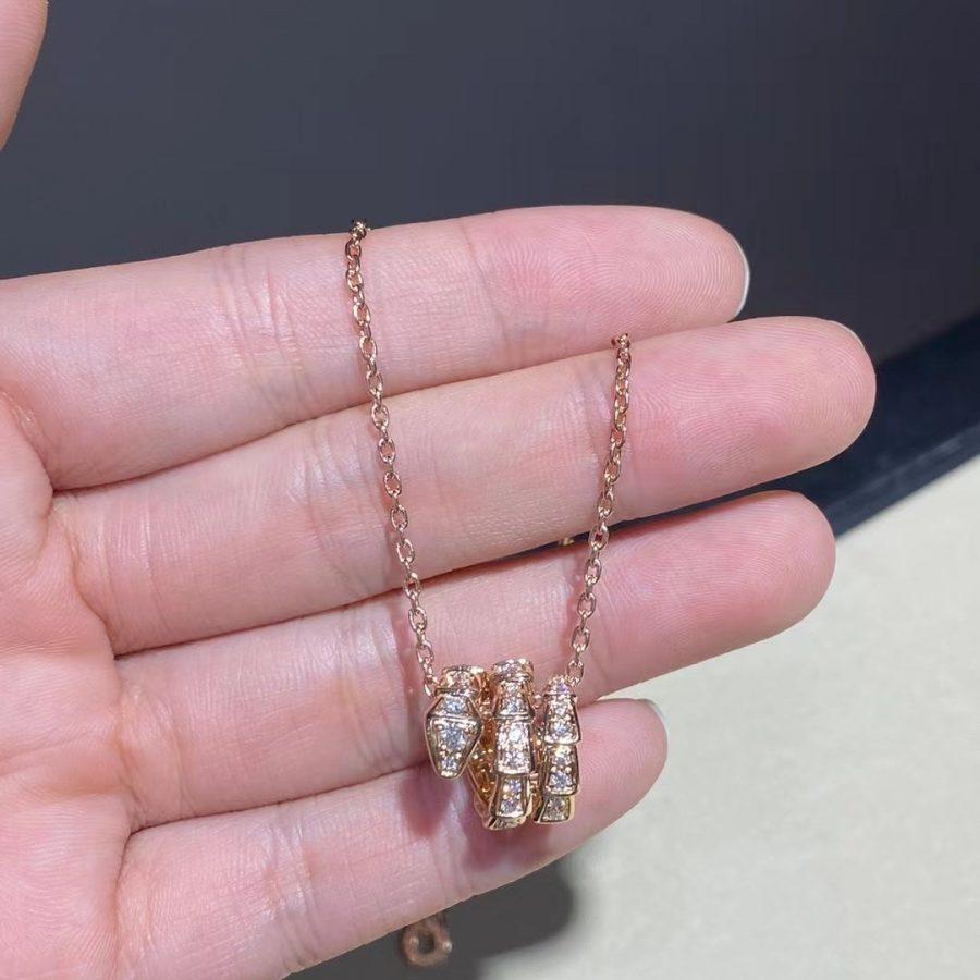 [Royal Top]SERPENTI PINK GOLD NECKLACE DOUBLE RING DIAMOND