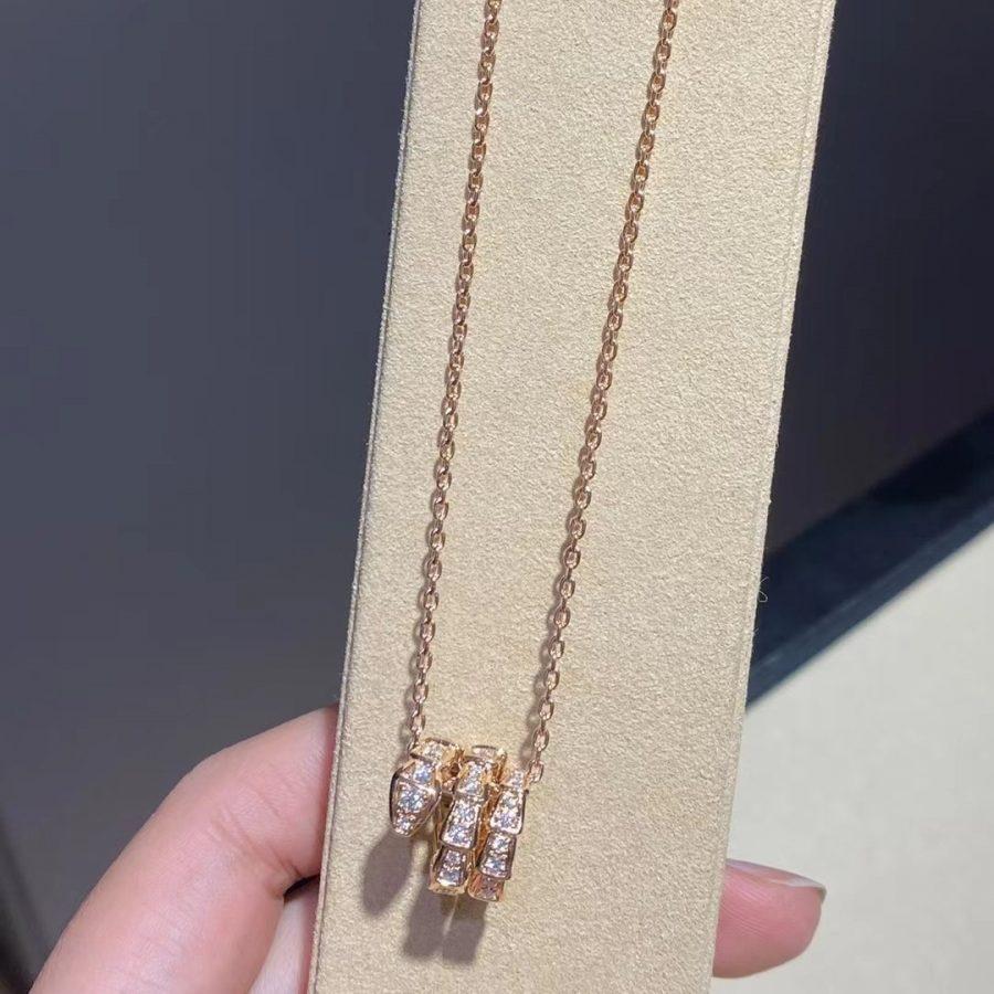 [Royal Top]SERPENTI PINK GOLD NECKLACE DOUBLE RING DIAMOND