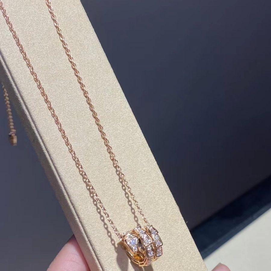 [Royal Top]SERPENTI PINK GOLD NECKLACE DOUBLE RING DIAMOND