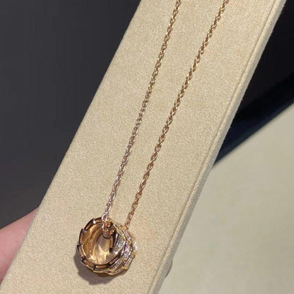 [Royal Top]SERPENTI PINK GOLD NECKLACE DOUBLE RING DIAMOND