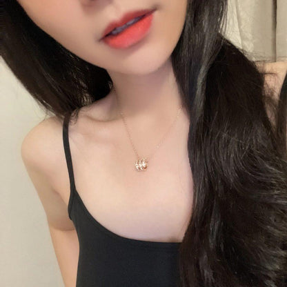 [Royal Top]SERPENTI PINK GOLD NECKLACE DOUBLE RING DIAMOND