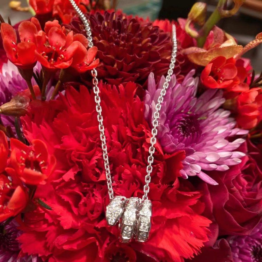 [Royal Top]SERPENTI  NECKLACE DOUBLE RING DIAMOND