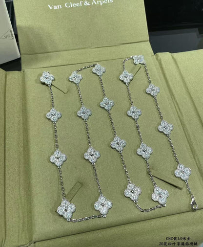 [Royal Top]CLOVER 20 MOTIFS FULL-DIAMOND NECKLACE