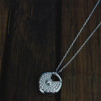 [Royal Top]AMULETTE SILVER FULL DIAMOND NECKLACE