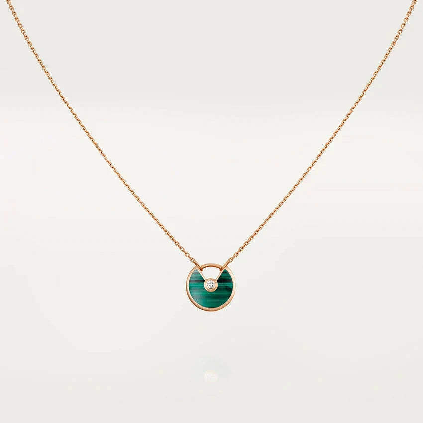 [Royal Top]AMULETTE ROSE GOLD MALACHITE NECKLACE
