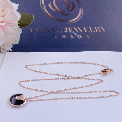 [Royal Top]AMULETTE ROSE GOLD ONYX NECKLACE
