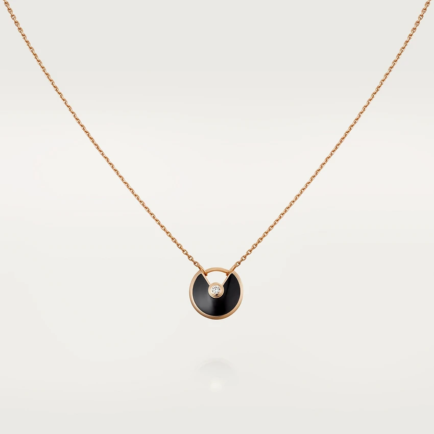 [Royal Top]AMULETTE ROSE GOLD ONYX NECKLACE