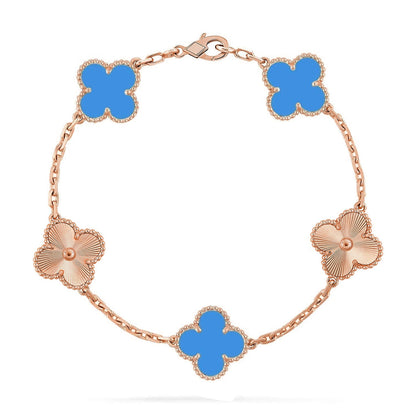 [Royal Top] CLOVER 5 MOTIF BLUE AGATE BRACELET COLLECTION