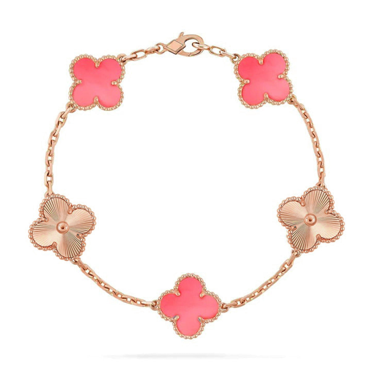 [Royal Top] CLOVER 5 MOTIFS  PINK MOP BRACELET COLLECTION