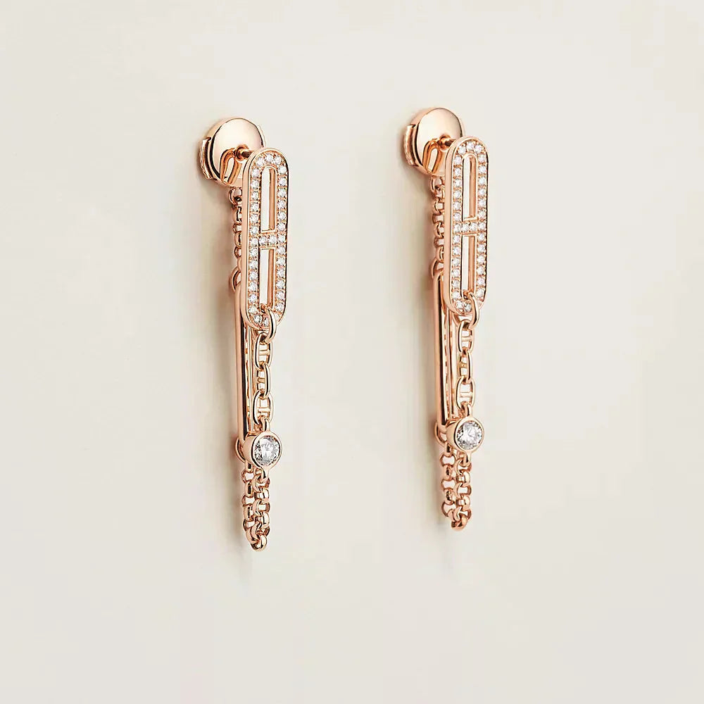 [Royal Top]CHAINE CHAOS DIAMOND DROP EARRINGS