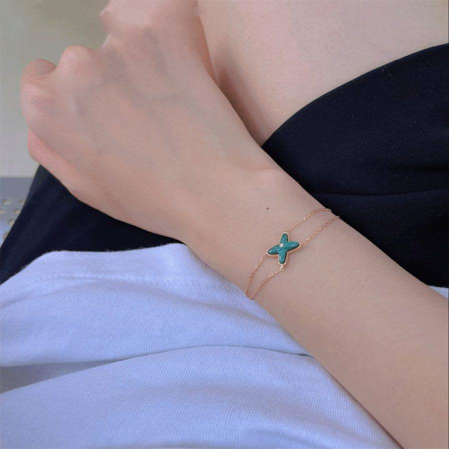 [Royal Top]JEUX BRACELET MALACHITE PINK GOLD 1 DIAMOND