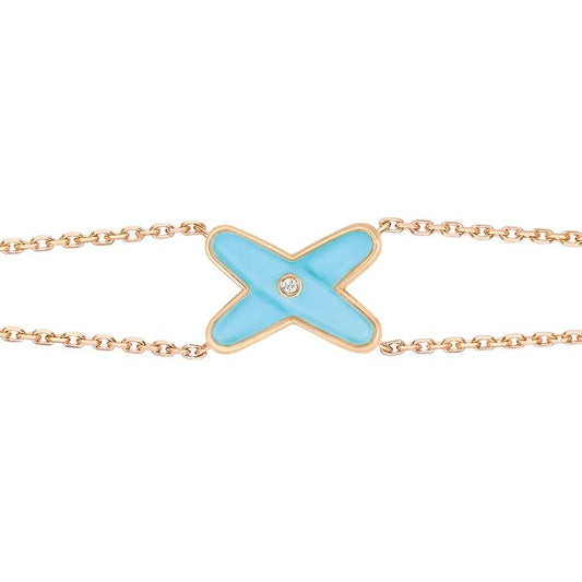 [Royal Top]JEUX BRACELET TURQUOISE PINK GOLD 1 DIAMOND