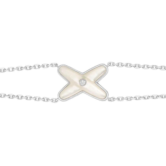 [Royal Top]JEUX BRACELET WHITE MOP SILVER 1 DIAMOND