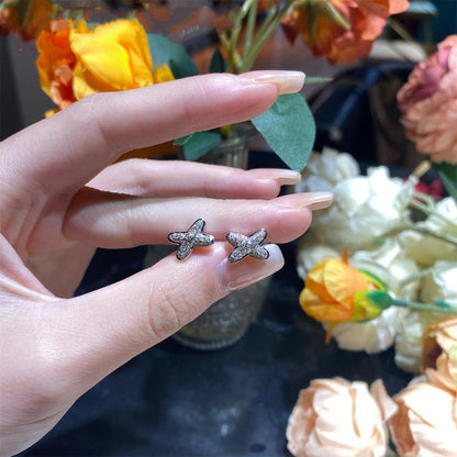 [Royal Top]JEUX DE SILVER DIAMOND EARRINGS