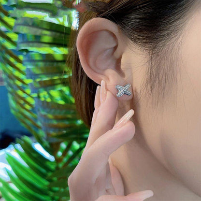 [Royal Top]JEUX DE SILVER DIAMOND EARRINGS