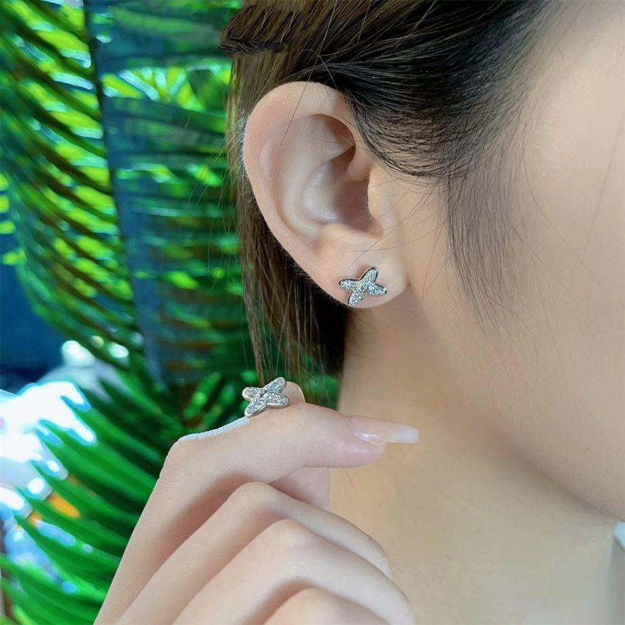 [Royal Top]JEUX DE SILVER DIAMOND EARRINGS