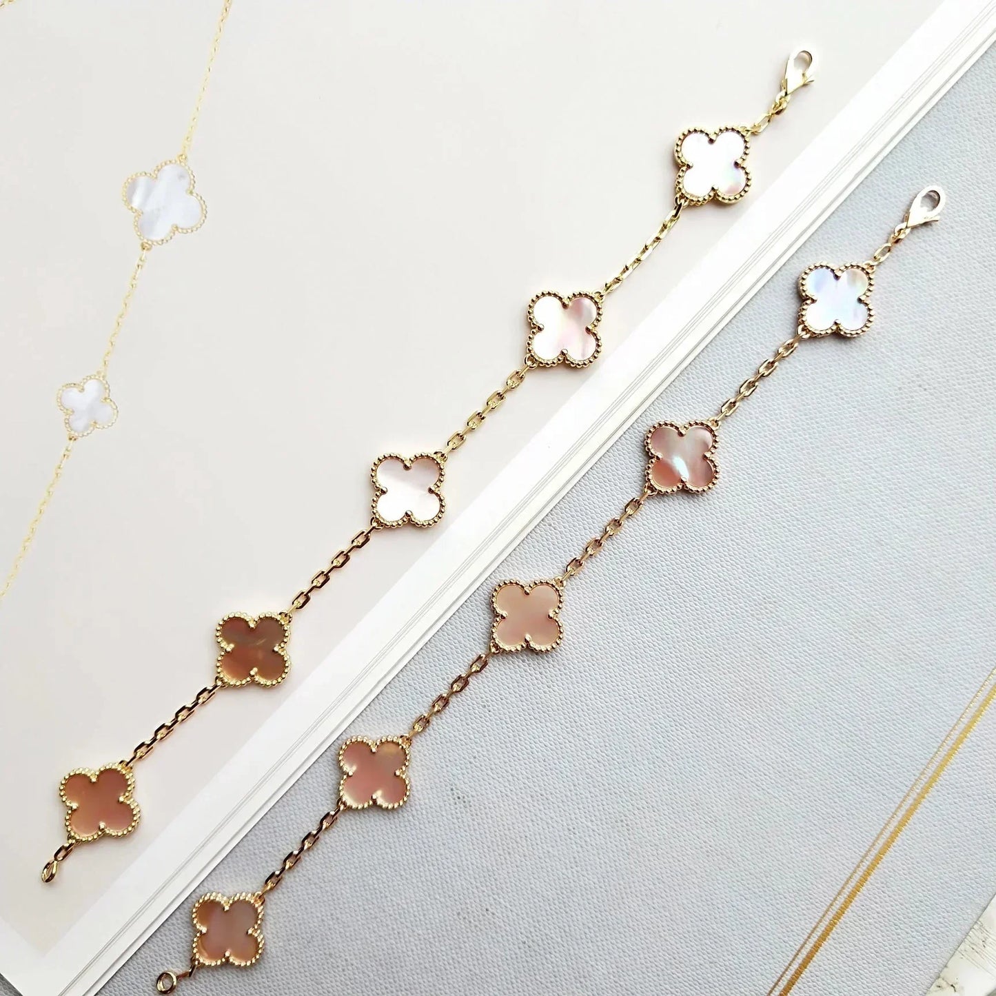 [Royal Top] CLOVER 5 MOTIFS  PINK MOP BRACELET COLLECTION
