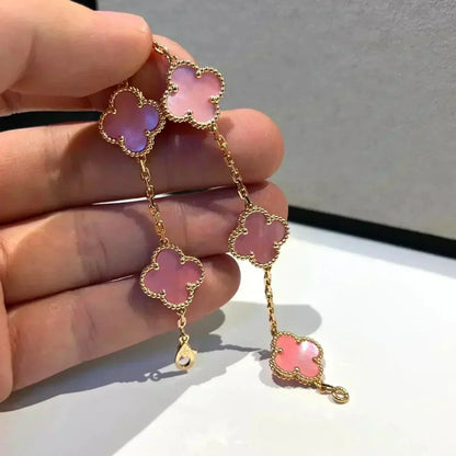 [Royal Top] CLOVER 5 MOTIFS  PINK MOP BRACELET COLLECTION