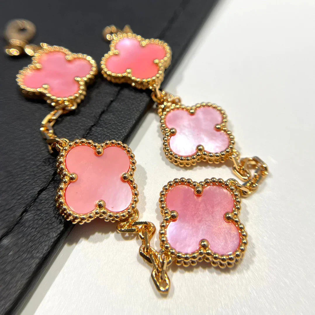 [Royal Top] CLOVER 5 MOTIFS  PINK MOP BRACELET COLLECTION