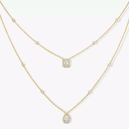 [⭐JeweliWhal]Diamond Necklace My Twin 2 Rows