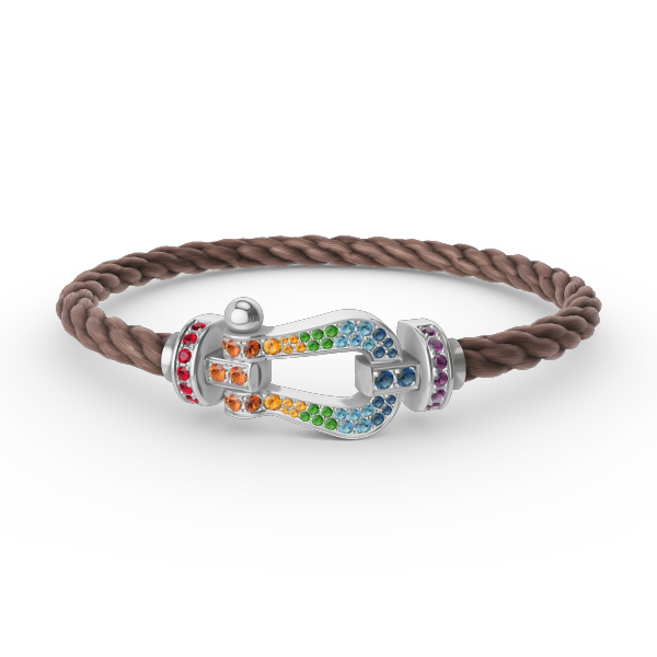 [Royal Top]FORC LARGE HORSESHOE  COLORED DIAMOND BRACELET SILVER