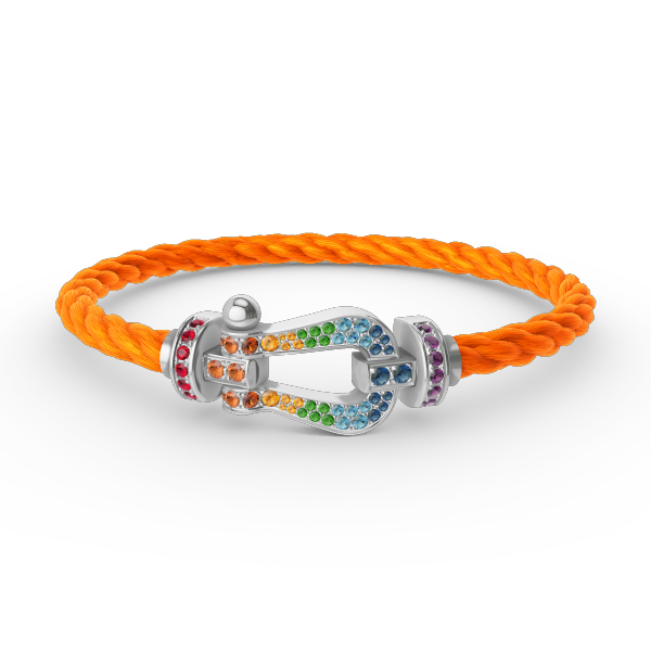 [Royal Top]FORC LARGE HORSESHOE  COLORED DIAMOND BRACELET SILVER