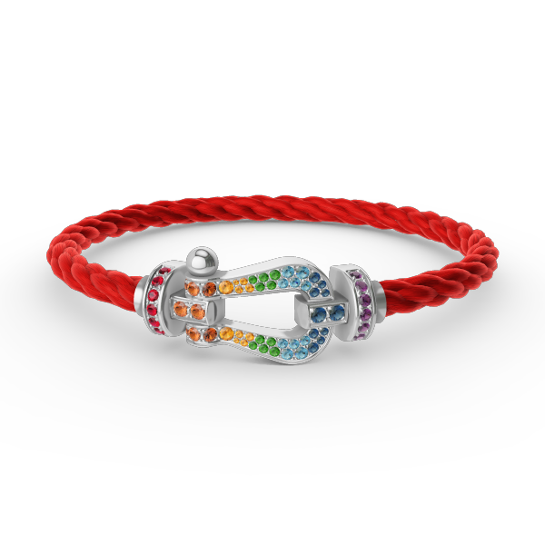 [Royal Top]FORC LARGE HORSESHOE  COLORED DIAMOND BRACELET SILVER