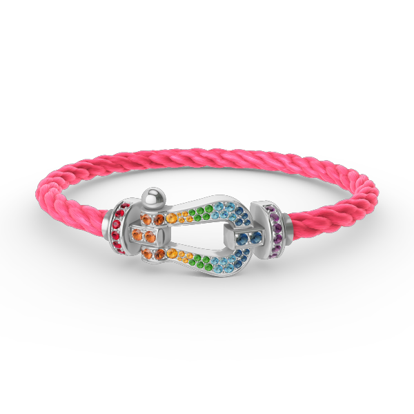 [Royal Top]FORC LARGE HORSESHOE  COLORED DIAMOND BRACELET SILVER