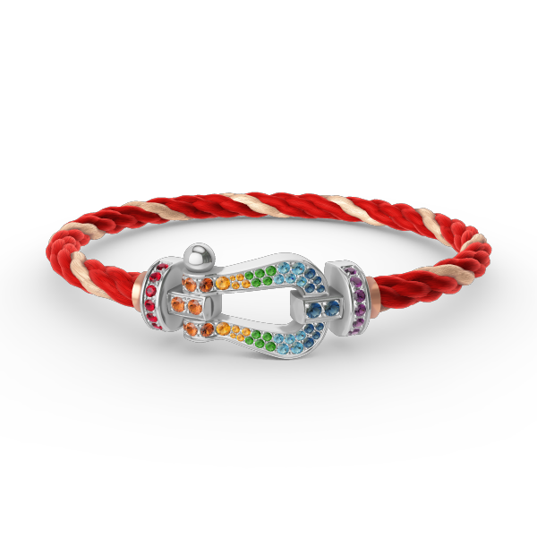 [Royal Top]FORC LARGE HORSESHOE  COLORED DIAMOND BRACELET SILVER