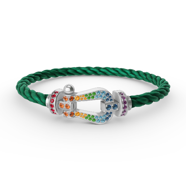 [Royal Top]FORC LARGE HORSESHOE  COLORED DIAMOND BRACELET SILVER