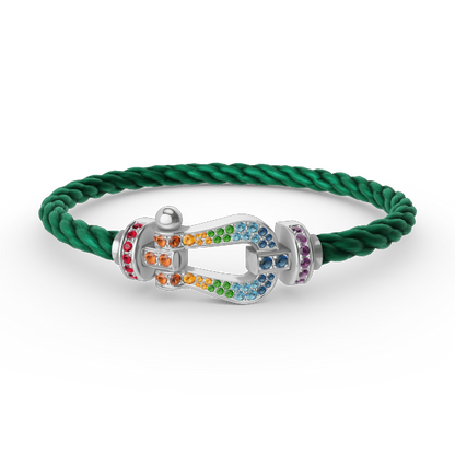 [Royal Top]FORC LARGE HORSESHOE  COLORED DIAMOND BRACELET SILVER
