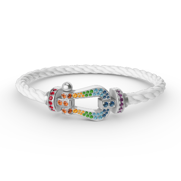 [Royal Top]FORC LARGE HORSESHOE  COLORED DIAMOND BRACELET SILVER