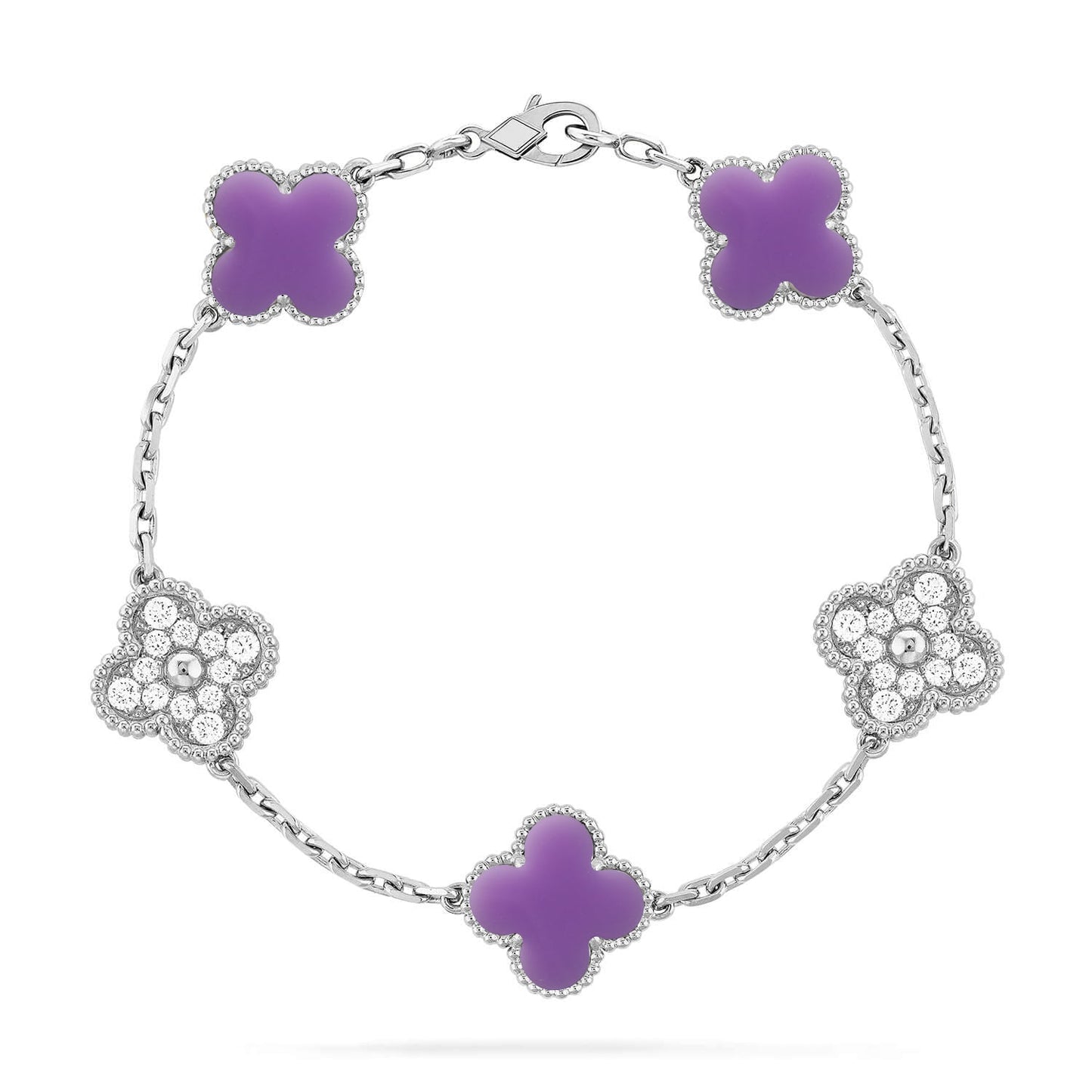 [Royal Top]CLOVER 5 MOTIF LIGHT PURPLE BRACELET COLLECTION