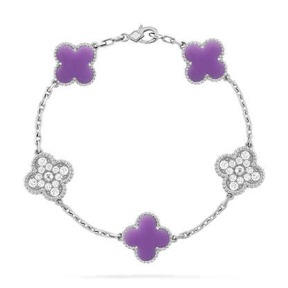 [Royal Top]CLOVER 5 MOTIF LIGHT PURPLE BRACELET COLLECTION